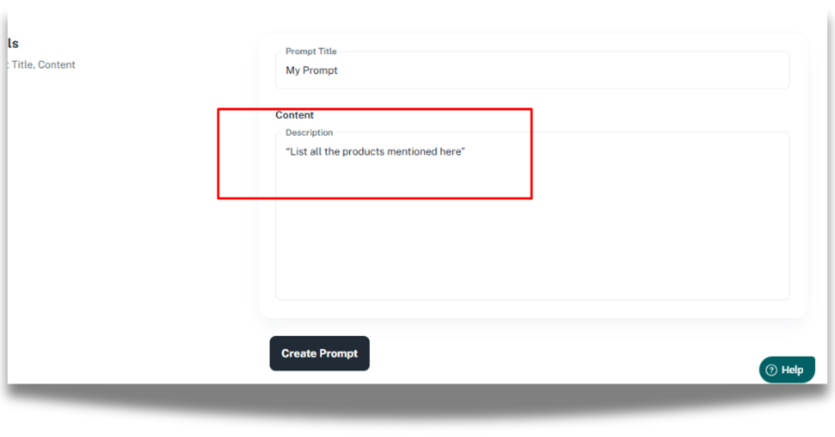 Pre-written prompts feature